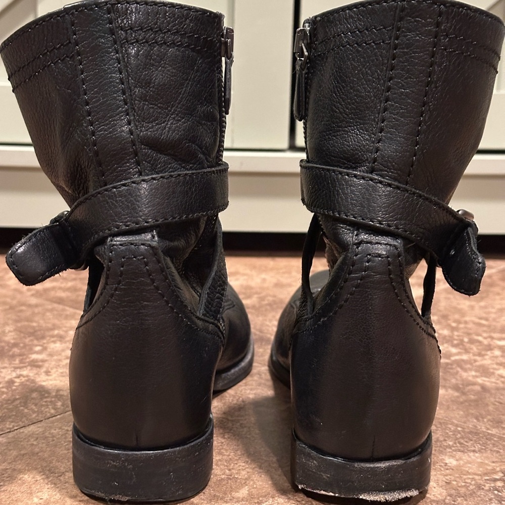 Authentic Prada Calzaturra Donna Cervo Shine Black Boots Size 40 (US 9) Grunge - Picture 2 of 9